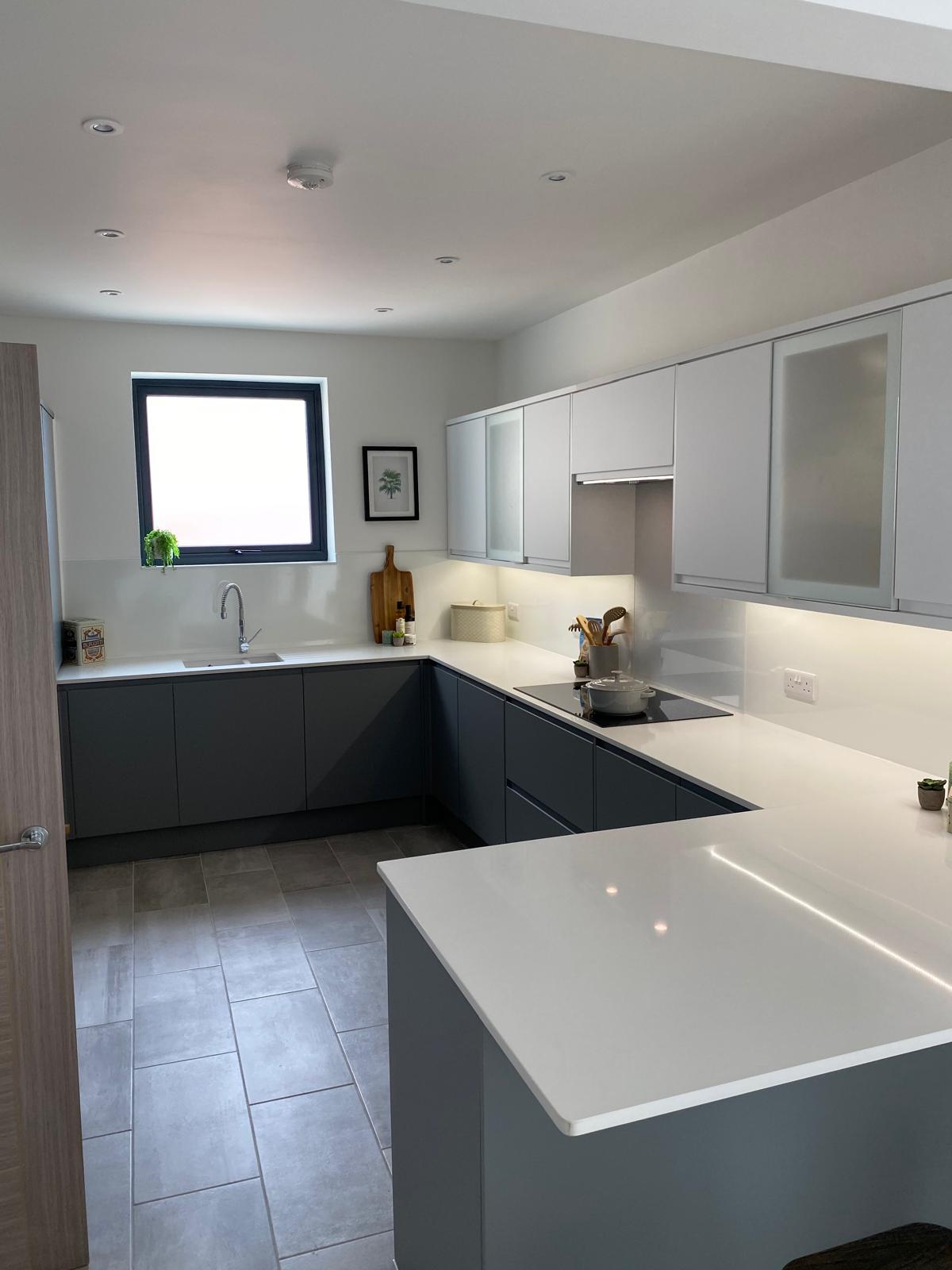 New kitchen in a finished extension in Sussex